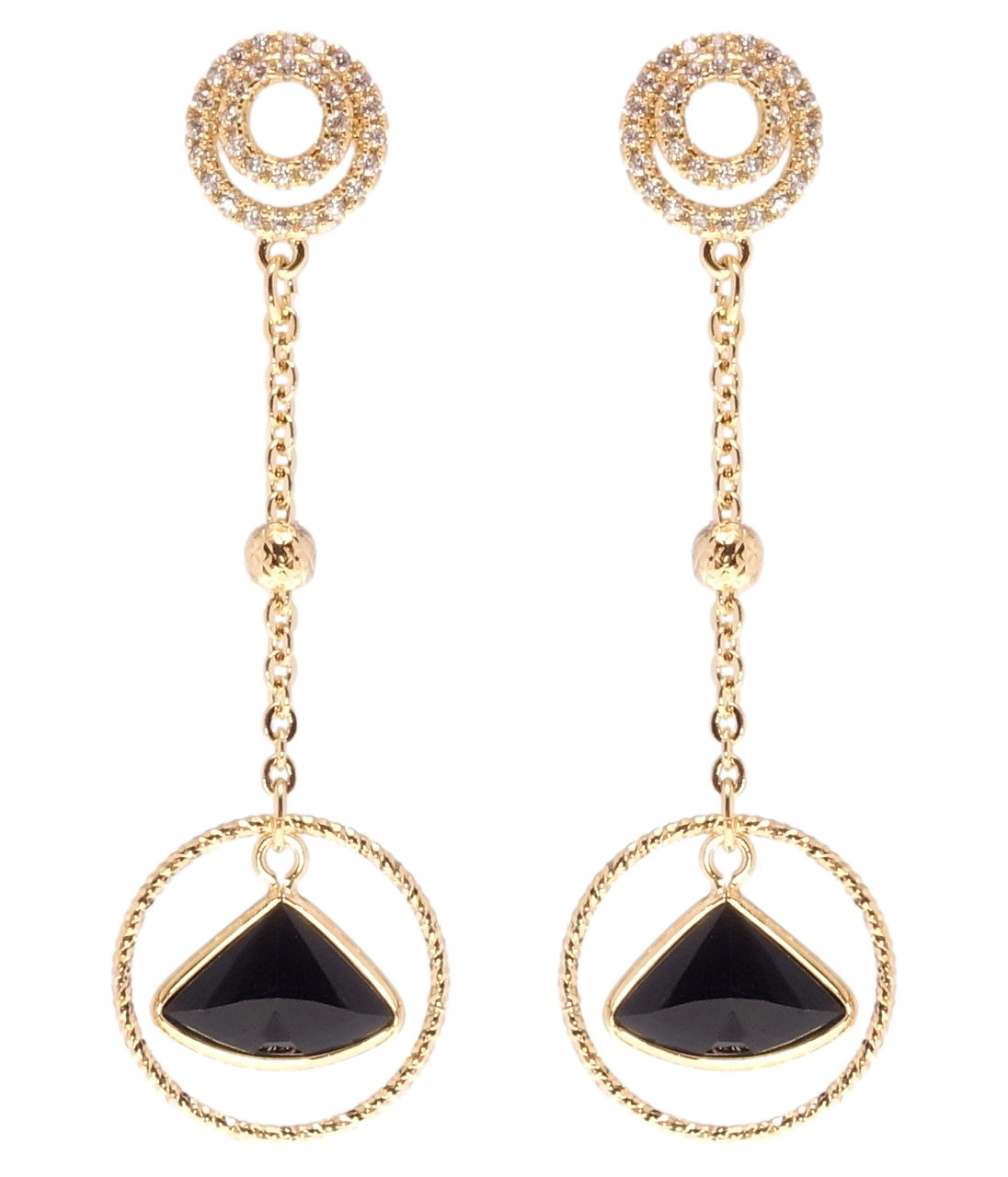 

Серьги Xuping Позолота 18K гвоздики (пусеты) "Декоративные подвески с черными кристаллами"