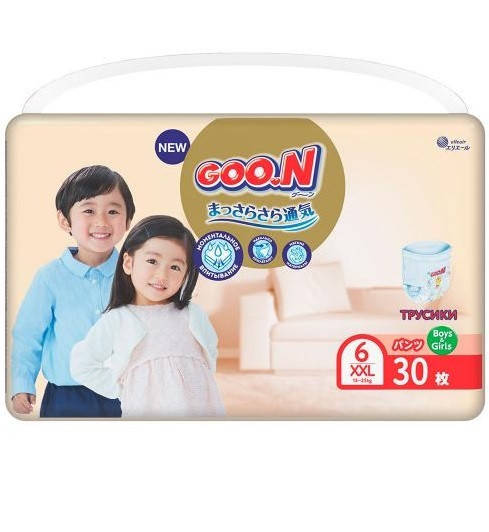 

Трусики-подгузники GooN Premium Soft XXL (15-25кг) унисекс (30 шт)