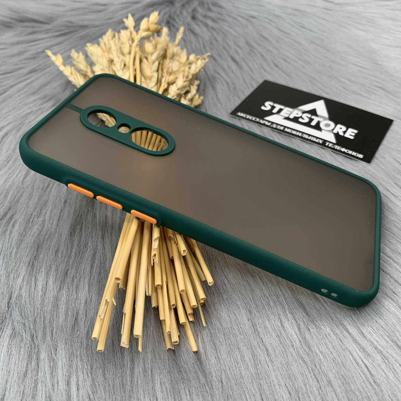 

Чехол матовый для Xiaomi Redmi 5 plus прозрачный противоударный с закрытой камерой пластиковый Зеленый
