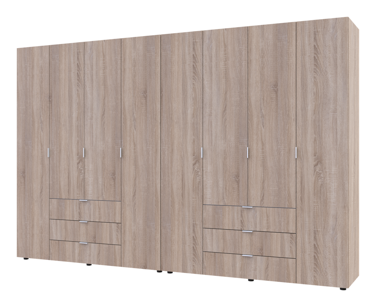 Розпашна Шафа для одягу Doros Гелар комплект Cонома 4+4 ДСП 310х49,5х203,4 (42002129)