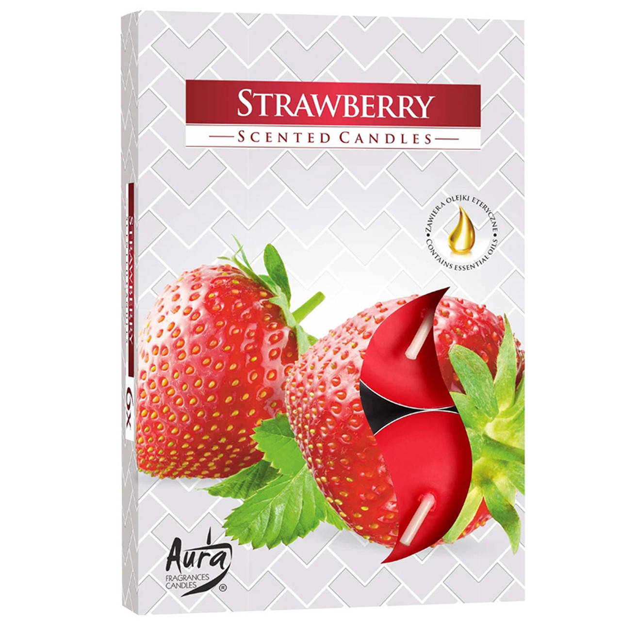 

Свеча таблетка ароматическая Strawberry, Bispol. В наборе 6 штук. Польша., Красный
