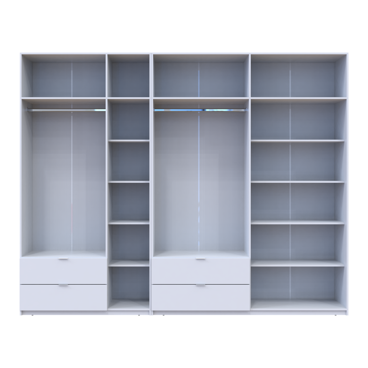 Розпашна Шафа для одягу Doros Лукас Білий 3+4 ДСП 300х50х240 (42005130) 5