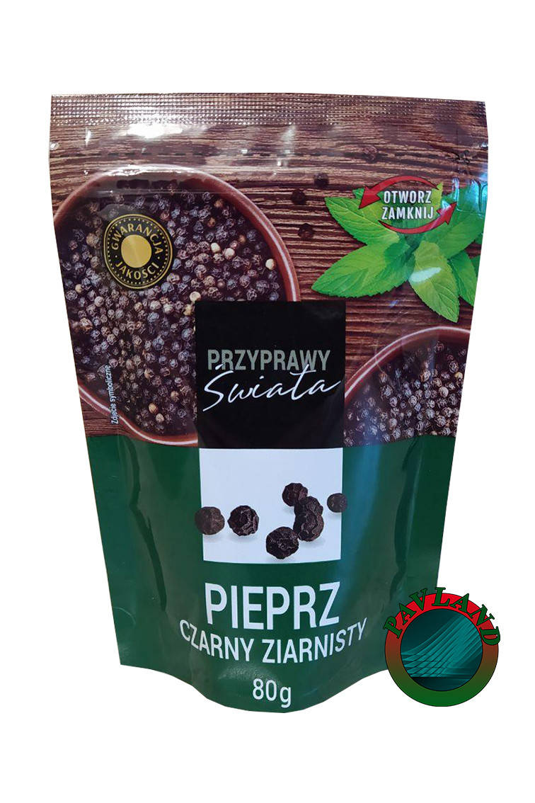 

Перец черный горошек Przyprawy Swiata Pieprz Czarny Ziarnisty 80 г