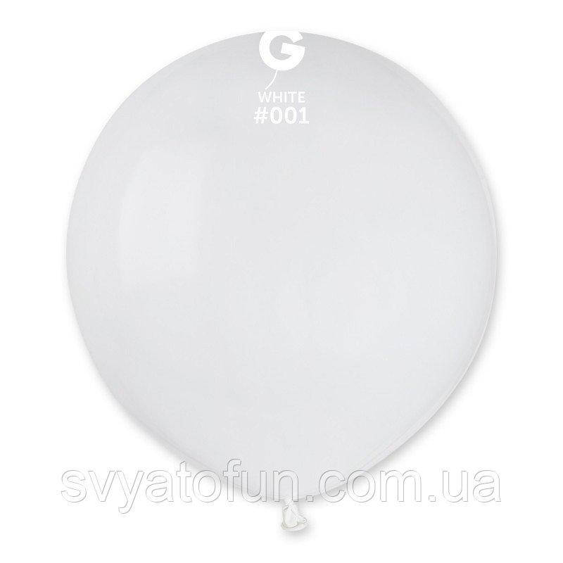 

Латексный воздушный шарик 19" пастель 01 белый 1шт Gemar