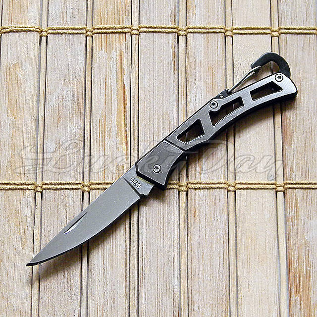 

Розкладной нож-брелок з карабином (хром), Серебристый