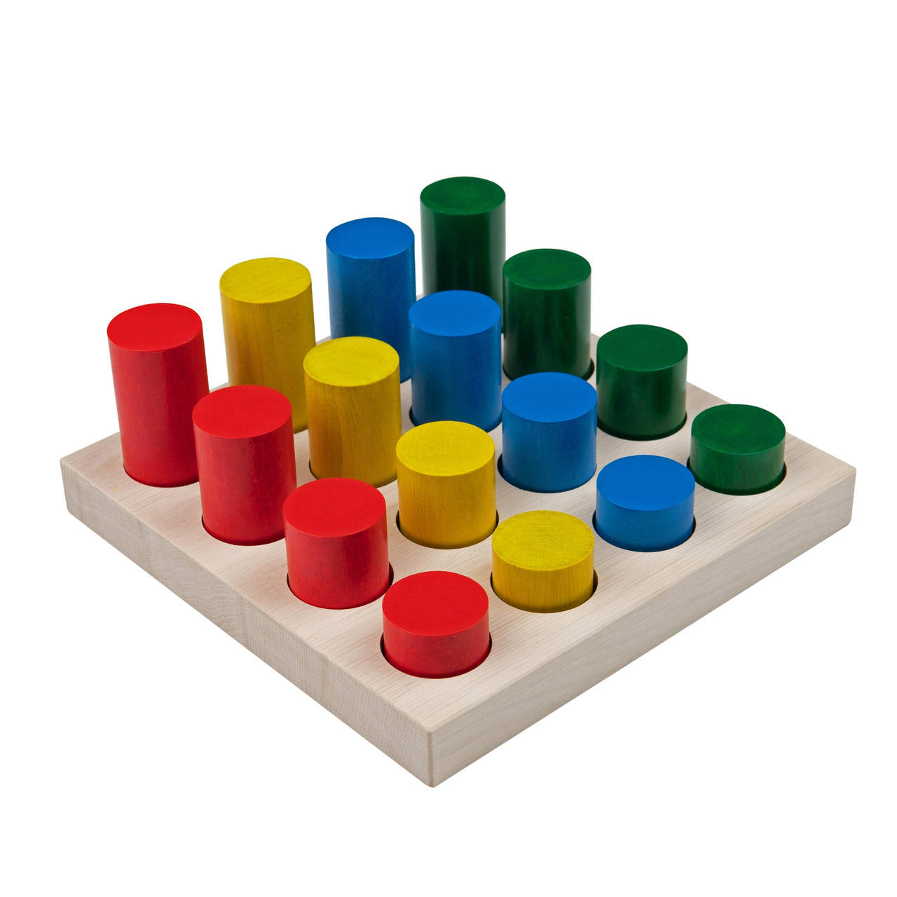 

Игра — сортер Цветные цилиндры по методике Монтессори Komarovtoys А312, Разные цвета