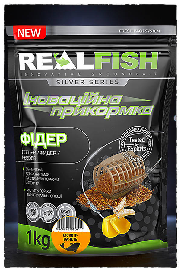 

Прикормка Real Fish Фидер Бисквит-Ваниль