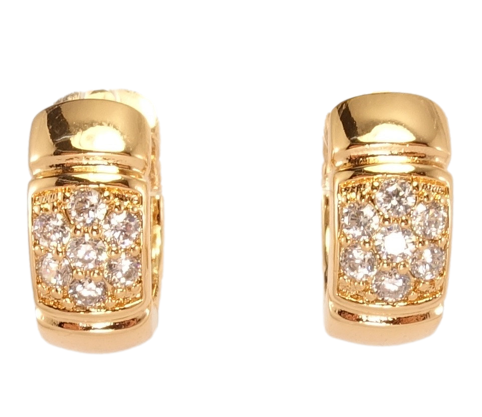 

Серьги Xuping Позолота 18K колечки "Узор цветок цирконий"
