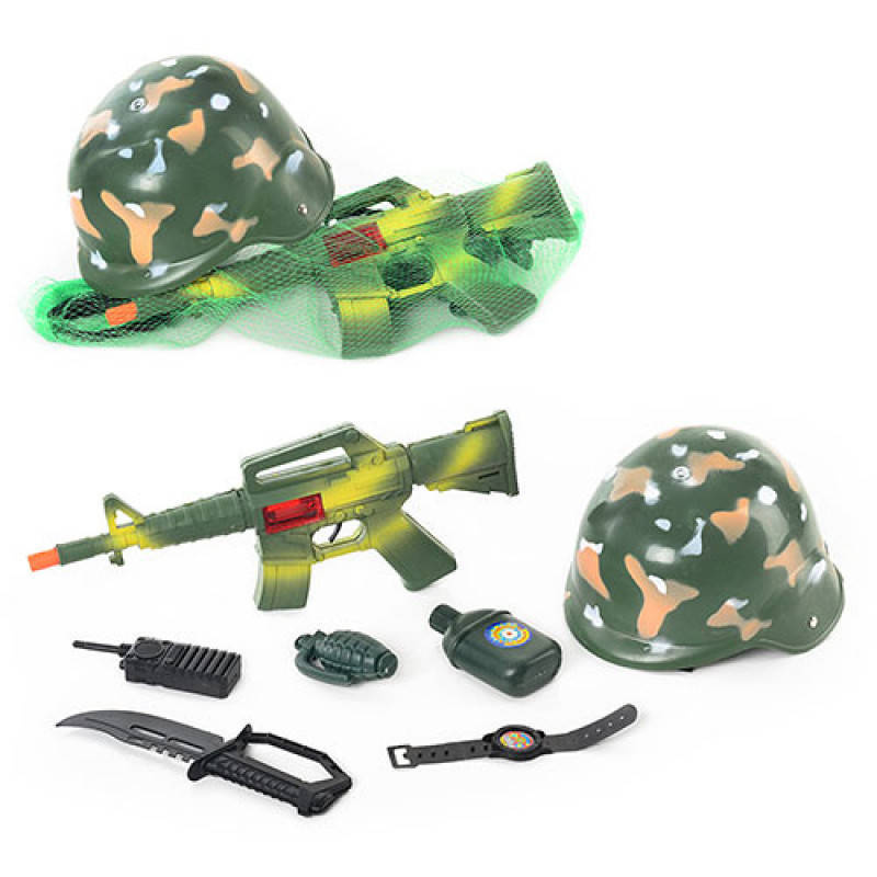 

Детская каска 8011 военный набор, 7 предметов , Time Toys