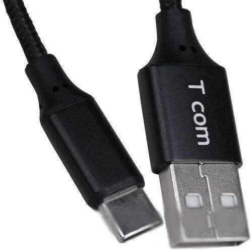 

Шнур шт.USB А -шт.USB type C, сетка, 1м, чёрный