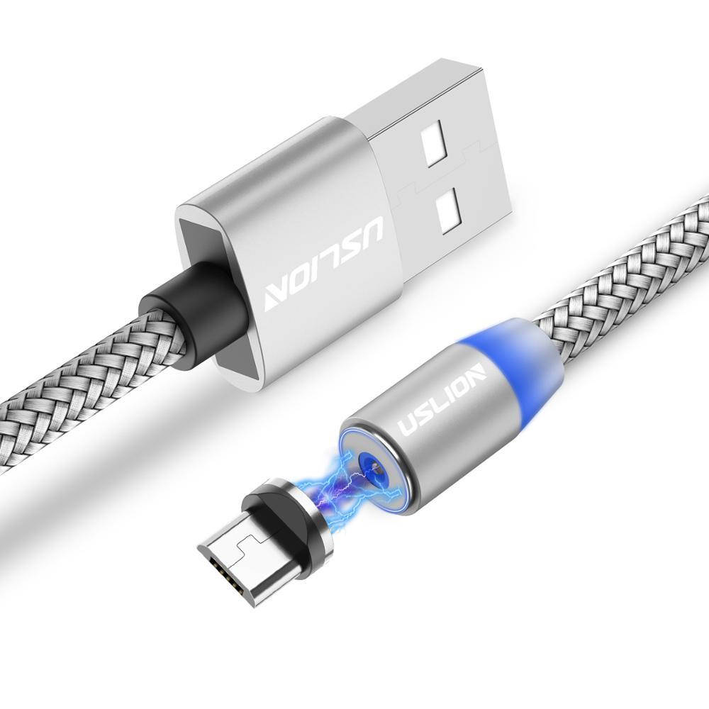 

Магнитный USB кабель USLION microUSB to USB 2.0A, 1m black, Черный