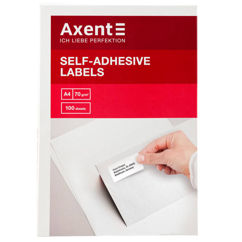 

Этикетки Axent с клейким слоем, 210 * 297 - 1шт / л 2460-A