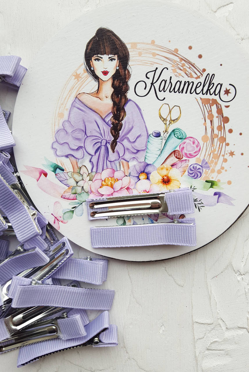 

Заколка крокодильчик в репсовій стрічці, БЛІДО-БУЗКОВИЙ, 5СМ