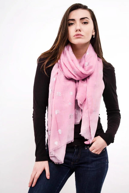 

Тонкий шарф Fashion Асия из вискозы 180*80 см розовый