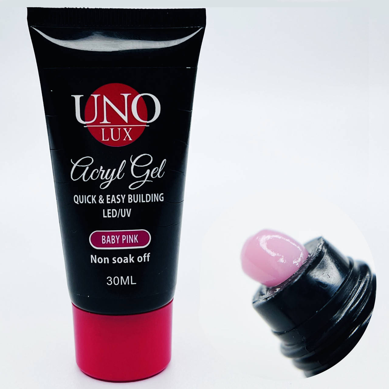 

Полигель розовый. Акрил-гель (BABY PINK) 30 мл UNO LUX