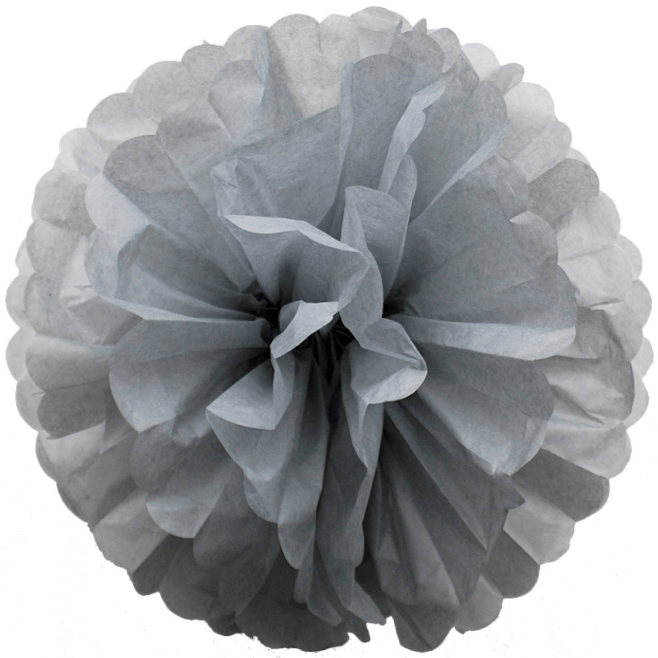 

Бумажный помпон для праздничных декораций 50 см серый