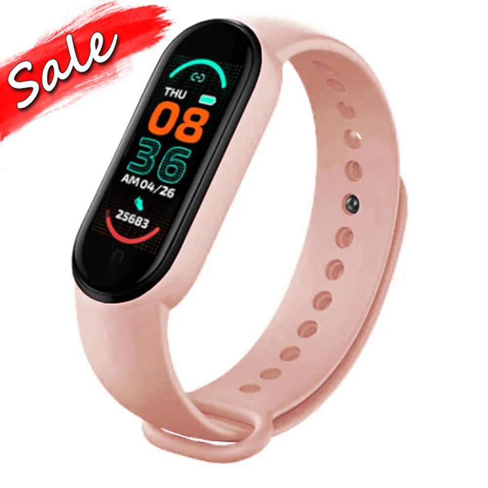 

Фитнес браслет трекер mi band 6 Xiaomi Умные спортивные смарт часы для здоровья с тонометром шагомером Розовый