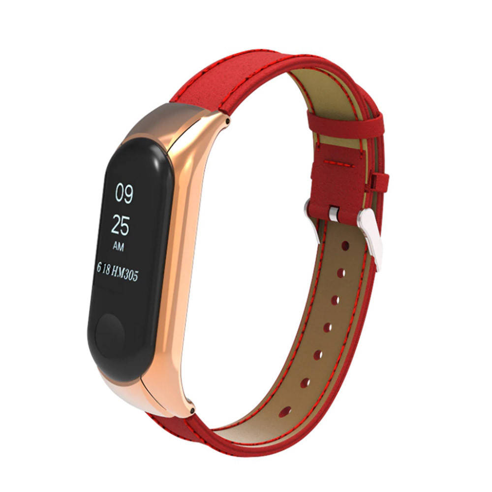 

Ремешок Leather для браслета Xiaomi Mi Band 3 / Mi Band 4 красный