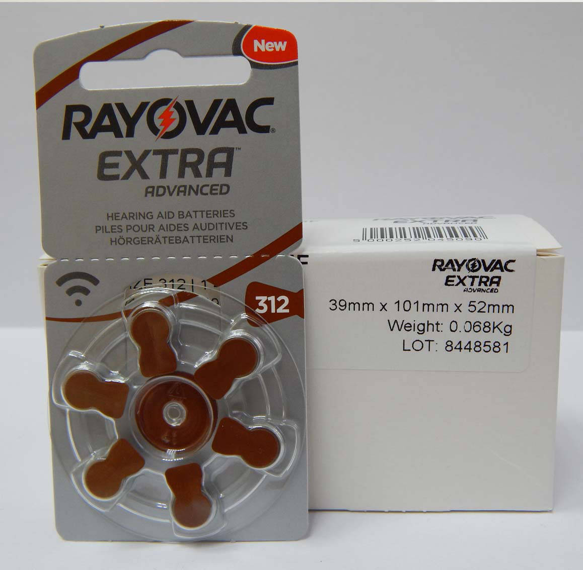 

Батарейки для слуховых аппаратов Rayovac Extra 312 (60 шт)