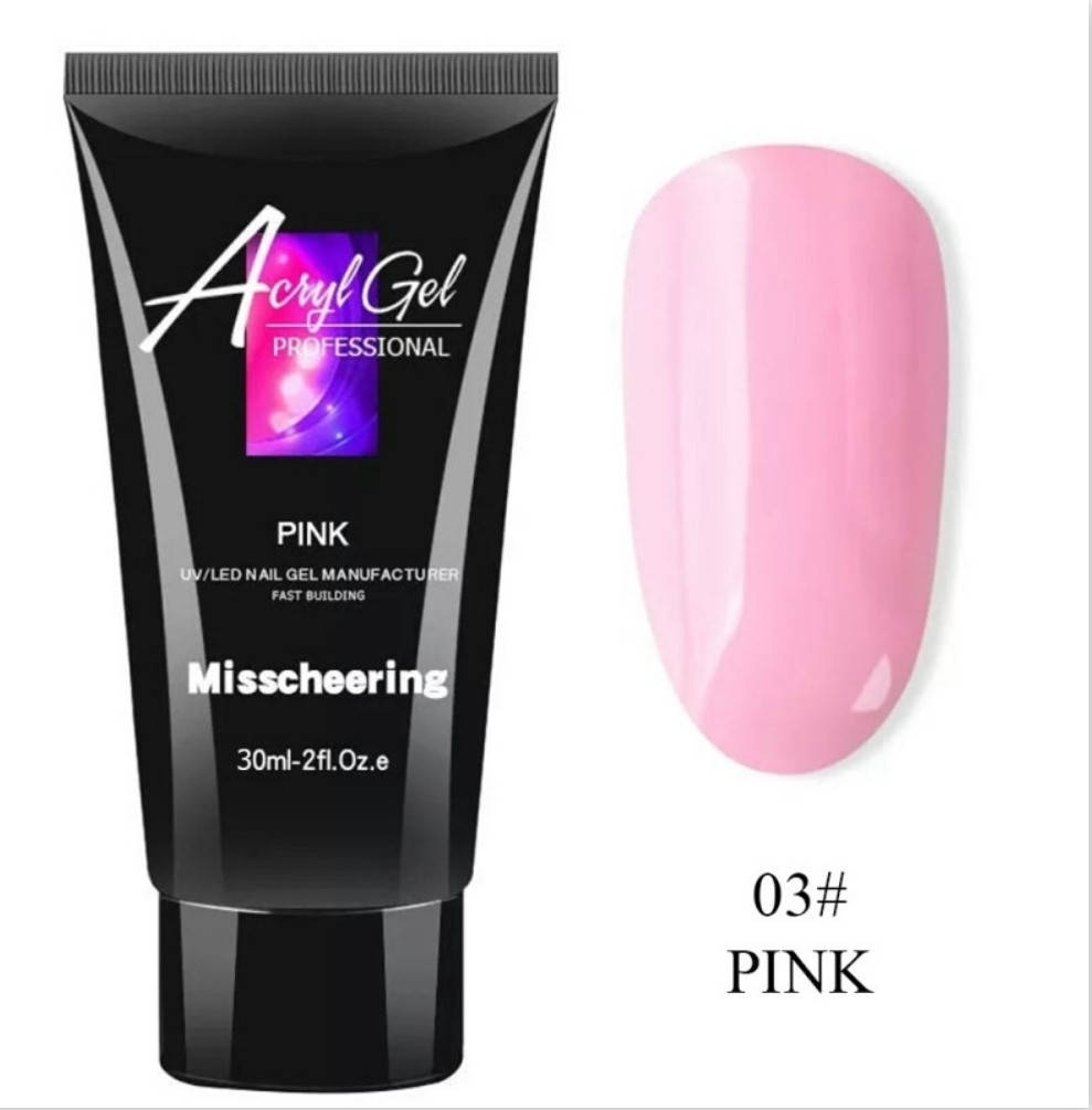 

Полигель (акригель) для наращивания ногтей AcrylGel Professional №03, PINK, 30мл, Розовый