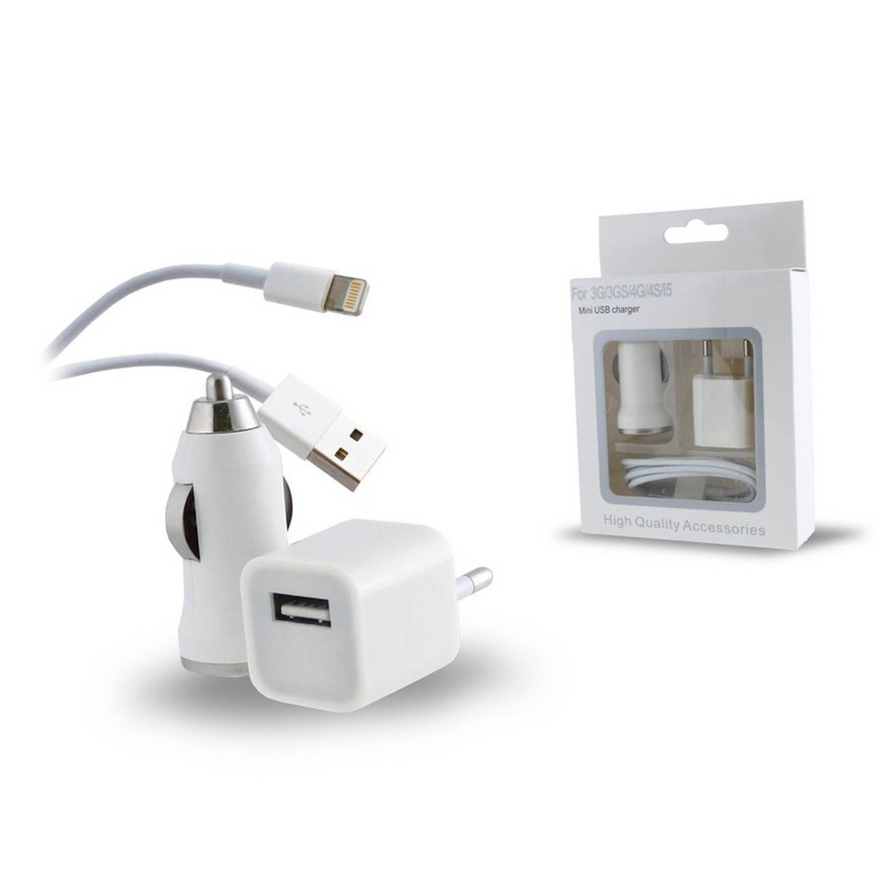 

Зарядное устройство 3 в 1 для iPhone 5 / 5S/ 6/ 6 Plus/ iPad mini, Белый