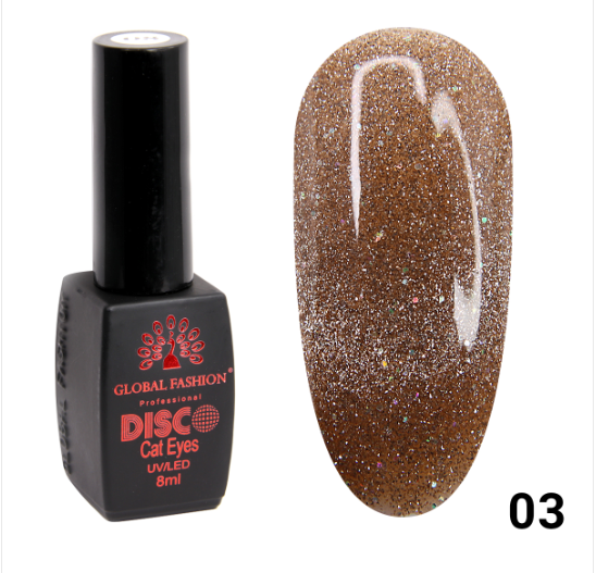 

Гель-лак светоотражающий Disco Cateyes GLOBAL FASHION 03