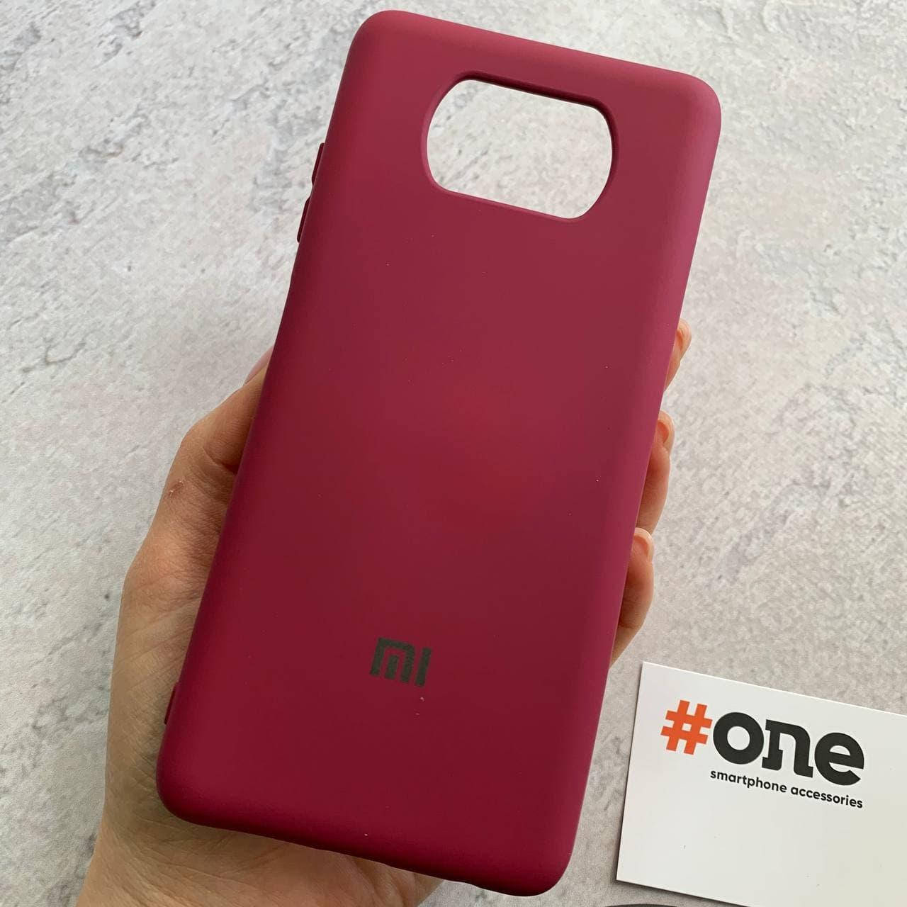 

Чехол для Xiaomi Poco X3 с микрофиброй бархатный внутри накладка чехол на сяоми поко х3 бордовый CFA