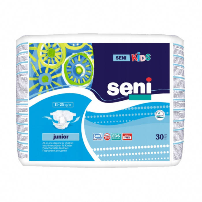 

Підгузники для дітей Seni Kids junior 11-20 кг 30 шт, Белый