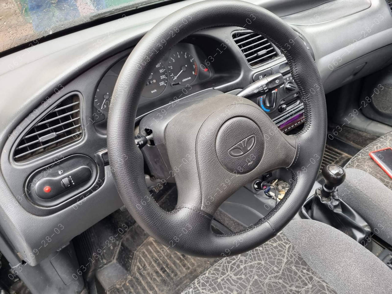 

Оплетка чехол на руль со спицами для Daewoo Lanos Sens Део Ланос Сенс, Черный