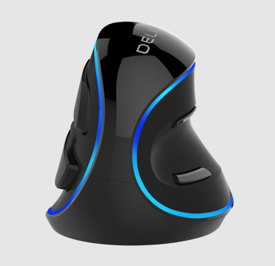 

Проводная вертикальная мышь с подстветкой Delux M618PU / 7200DPI, Черный