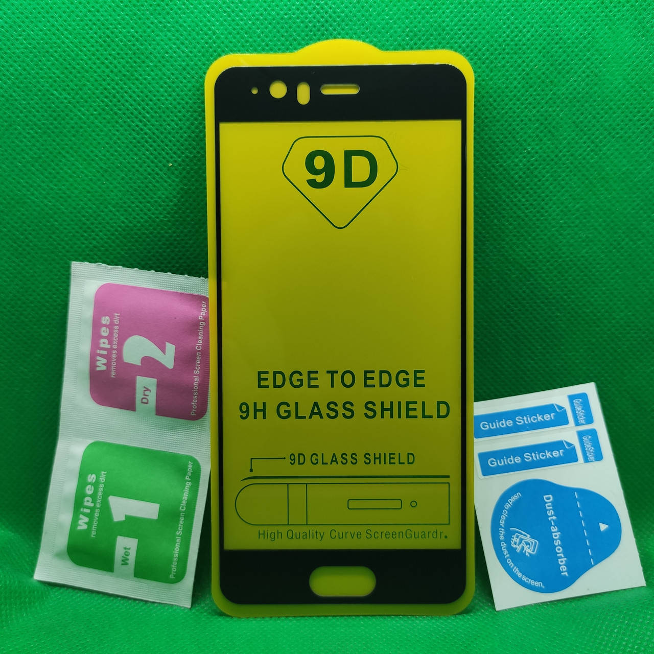 

Защитное стекло для Huawei P10 Full Glue 9D 9H на весь экран телефона клей по всей поверхности Черный