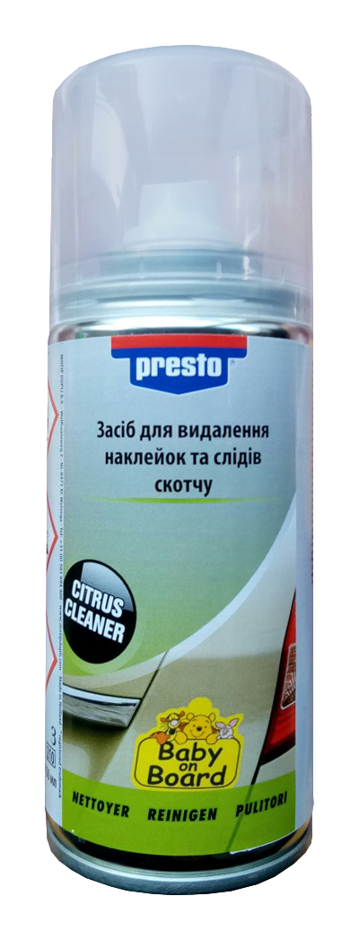 

Удалитель наклеек и следов клея Presto 150 мл аэрозоль