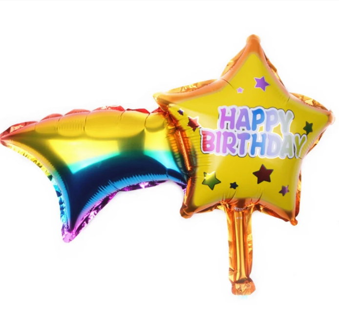 

Фольгированный мини-шар Звезда с радугой 30х42 см (Китай)