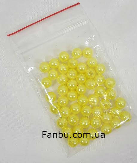 

Пластиковые бусины d 7-8мм, цвет желтый (1 упаковка 50 бусин)