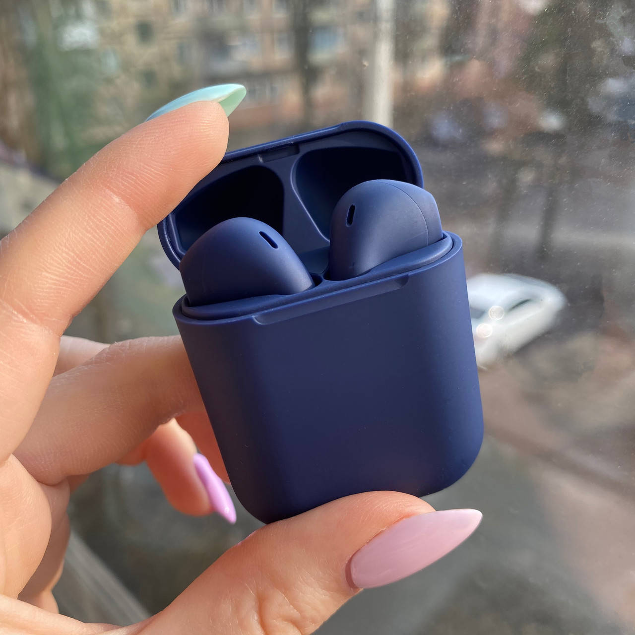 

Inpods 12 tws беспроводные наушники сенсорные синие, Синий