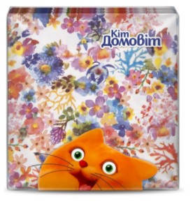 

Салфетки декоративные Кіт Домовіт 2-слойные 33х33 25 шт, цветочные 4820204404901