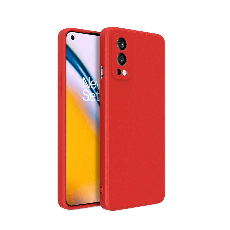 

Силиконовый чехол для OnePlus Nord 2 Красный микрофибра soft touch