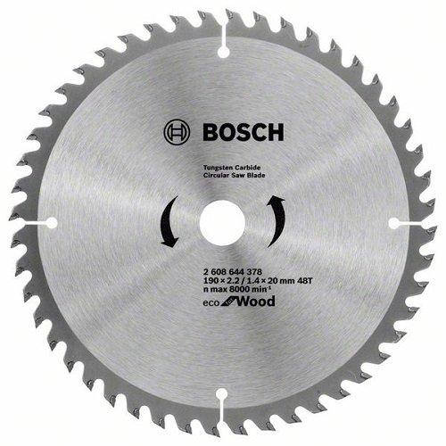 

Диск пильный Bosch ЕСО for Wood 190х20мм Z48, дерево (2608644378)