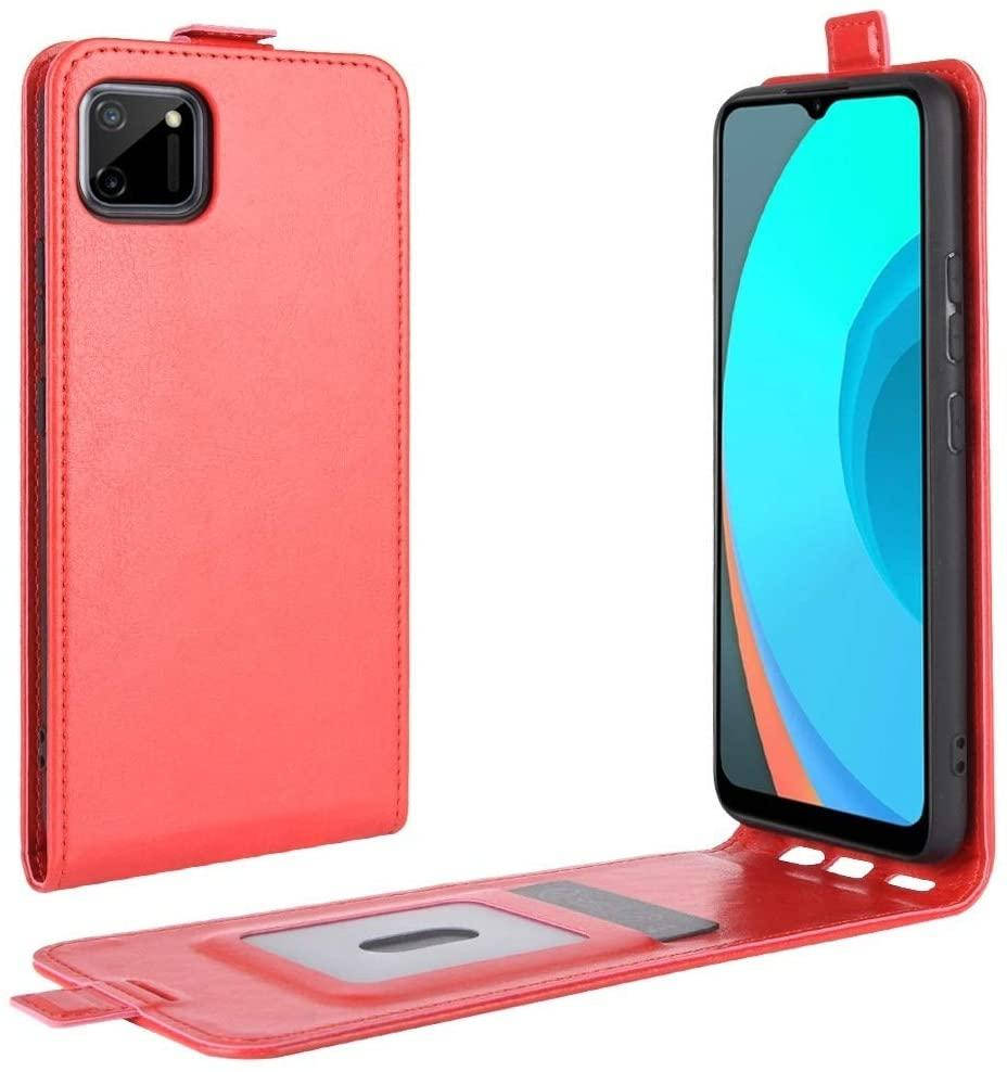 

Чехол IETP для Realme C11 флип вертикальный кожа PU Красный