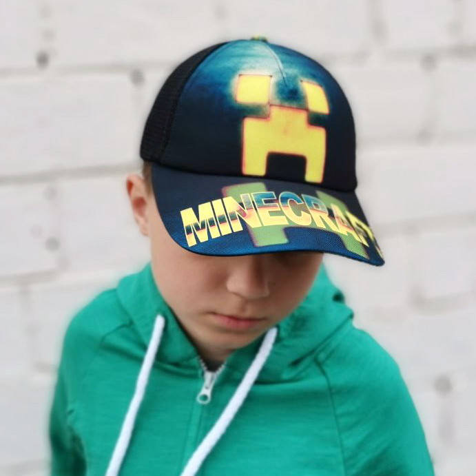 

Кепка Minecraft летняя с сеткой. Мерч Майнкрафт Украина, Черный