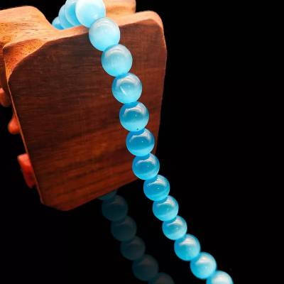 

Натуральный камень, Кошачий глаз, бусины на нитке, размер бусини 6 мм, цвет светло-голубой, 67 шт!