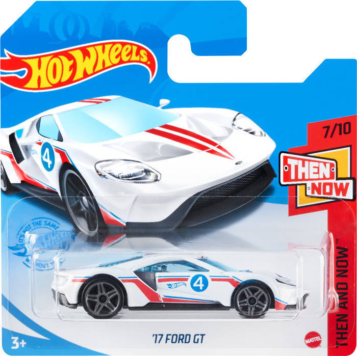 

Машинка Хот Вилс Hot Wheels 17 FORD GT THEN AND NOW-2021 Mattel GTB38-M521, Белый
