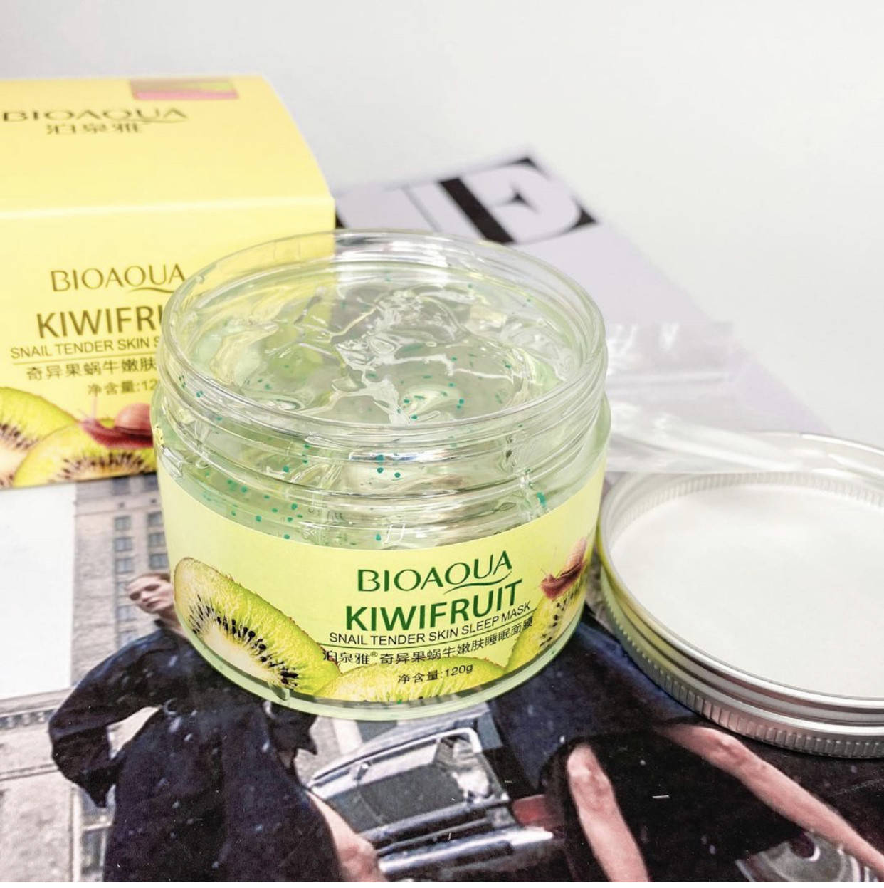 

Гелевая ночная маска для кожи лица из киви и муцином улитки BIOAQUA