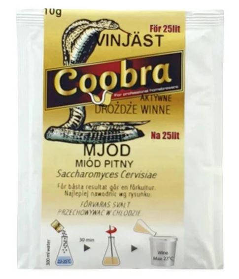 

Спиртовые турбо Дрожжи Coobra Mjod для меда (10 г)