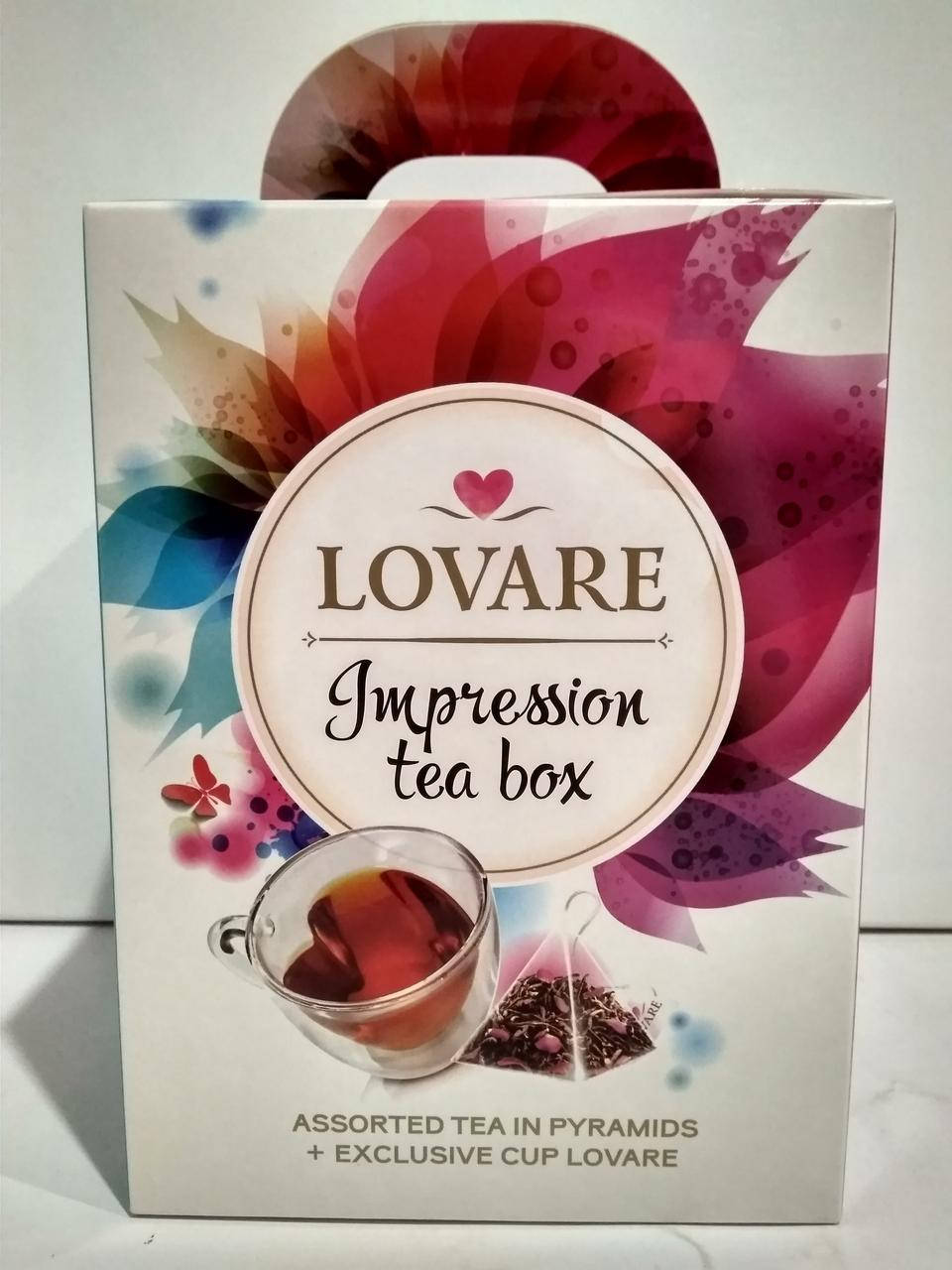 

Чай в подарок. Набор Ловаре Lovare Impression Tea Box Чай в пирамидках 28 шт и Чашка