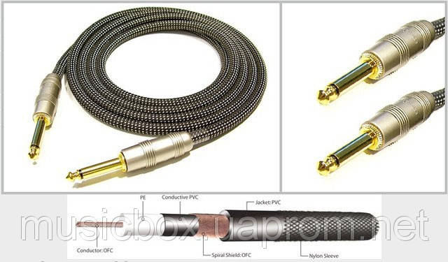 

Кабель инструментальный RockCable 30203 D6 3 м. Черный