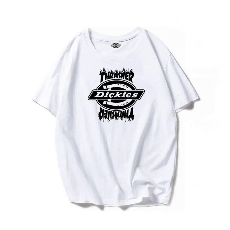 

Белая футболка Dickies х Thrasher Logo футболки Дикис Трешер унисекс мужская женская