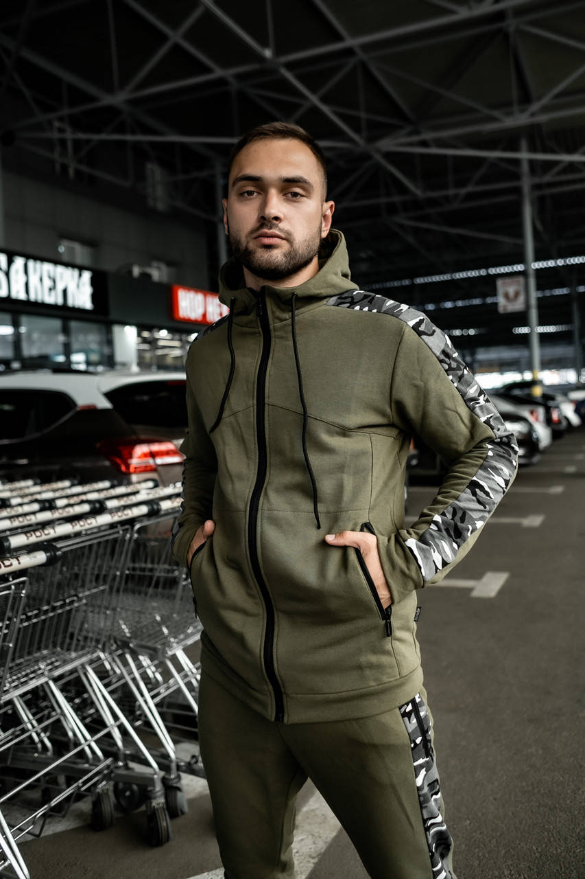 

Кофта Мужская Intruder 'Dazzle' спортивная толстовка с капюшоном хаки камуфляжная