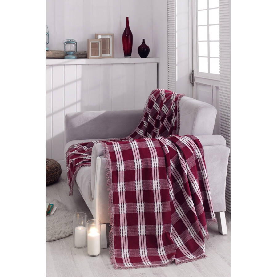 

Покрывало Eponj Home Naturel - Max.Kareli bordo бордовый 180*220