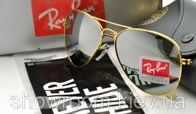 

Мужские солнцезащитные очки в стиле RAY BAN aviator (золотая оправа)